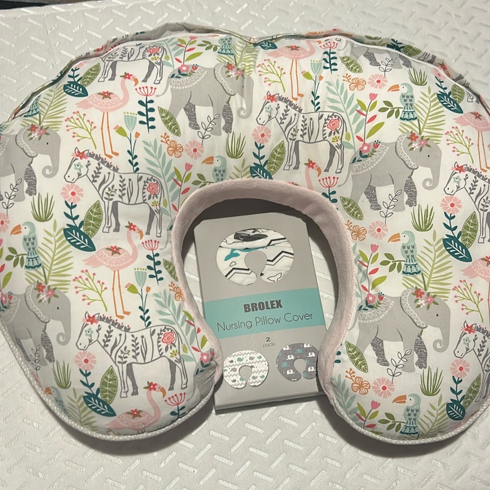 Boppy Animal Print Nursing Pillow - Pink, Green, Gray